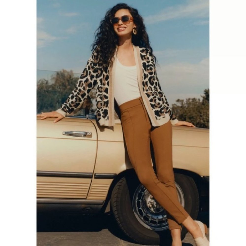 Anthropologie Line and Dot Luella Leopard Cardigan Large